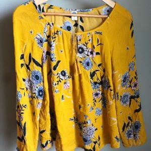Mustard floral top